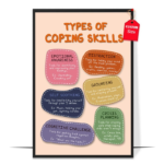 LOLUIS Types of Coping Skills Poster, Boho Mental Health Posters for ...